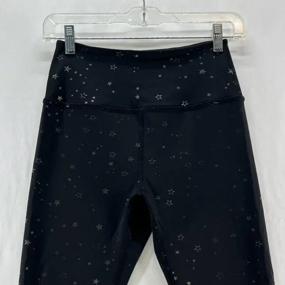 Beyond Yoga Tossed Star High Waist Crop Leggings Size S Iridescent Sparkle Black - Picture 5 of 12
